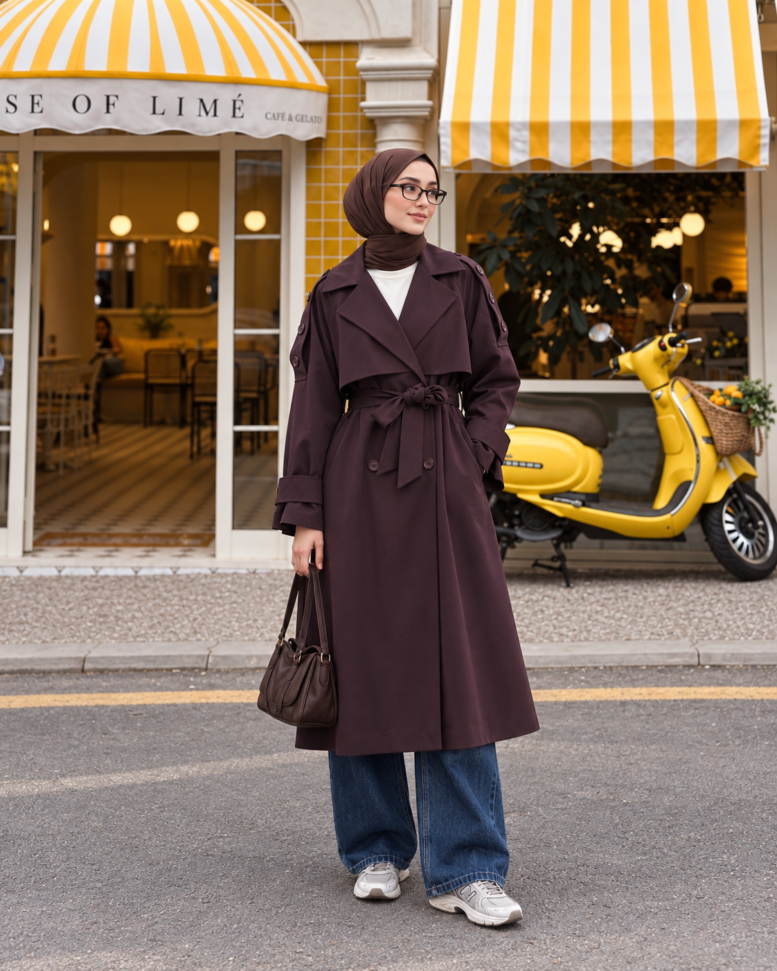 Line wide sleeve trench coat